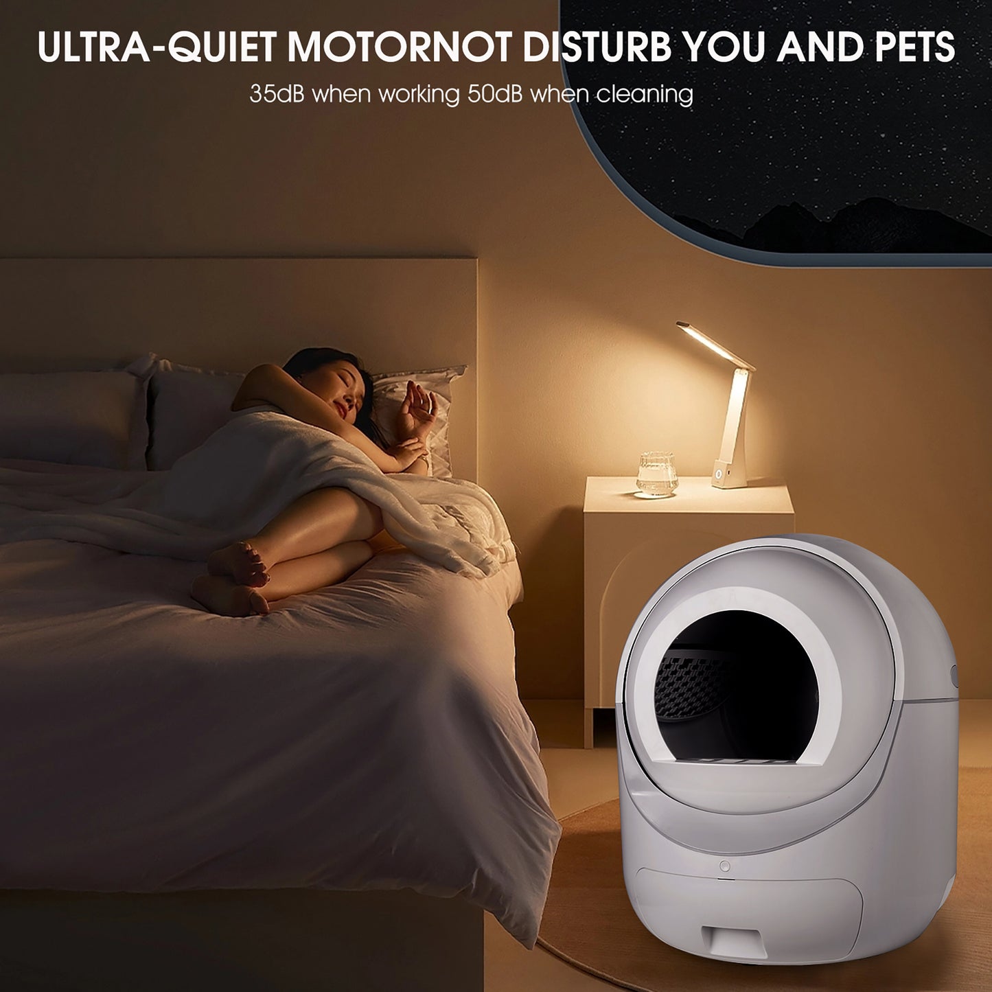 Smart Cat Litter Box w/ Automatic Scooping and Odor Removal
