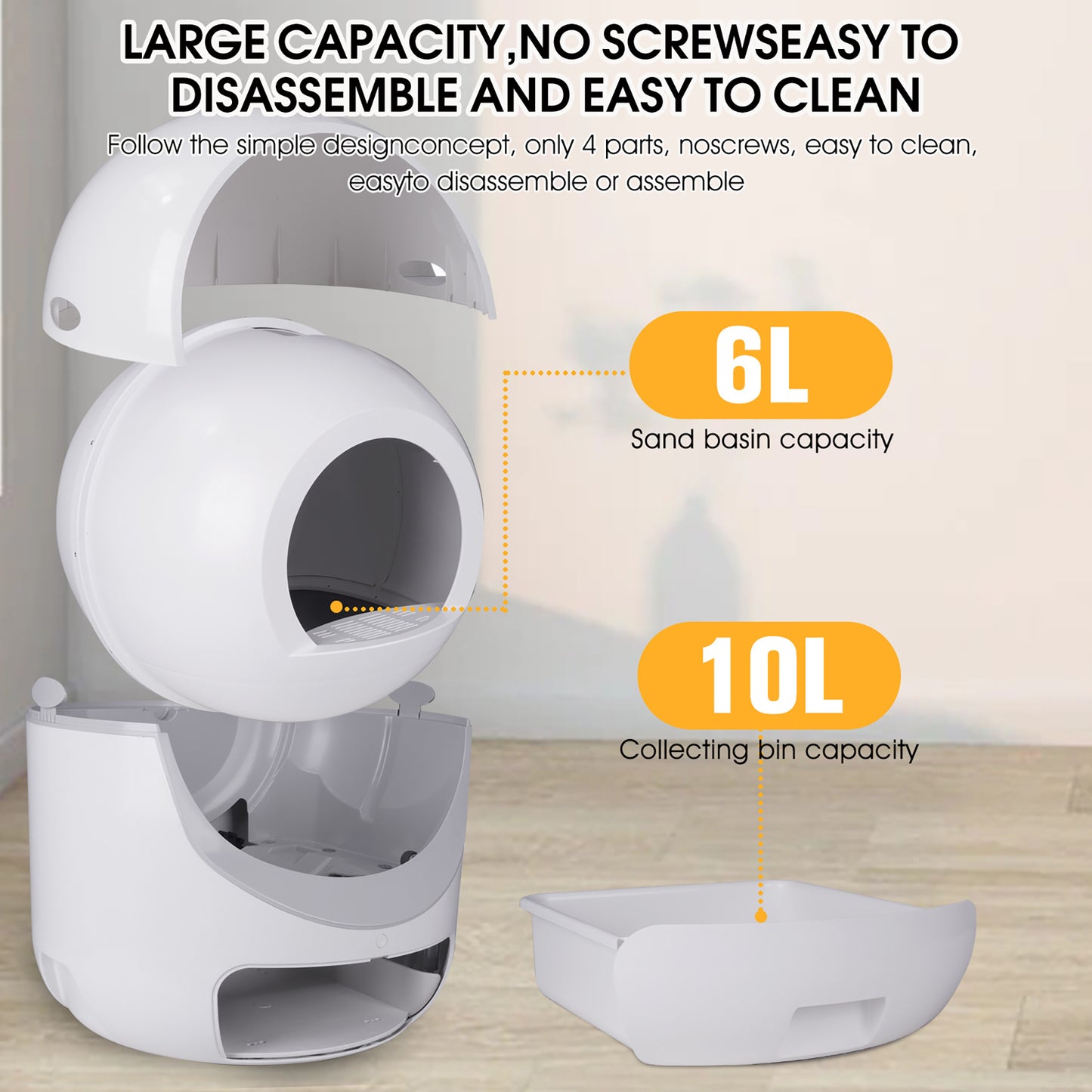 Smart Cat Litter Box w/ Automatic Scooping and Odor Removal