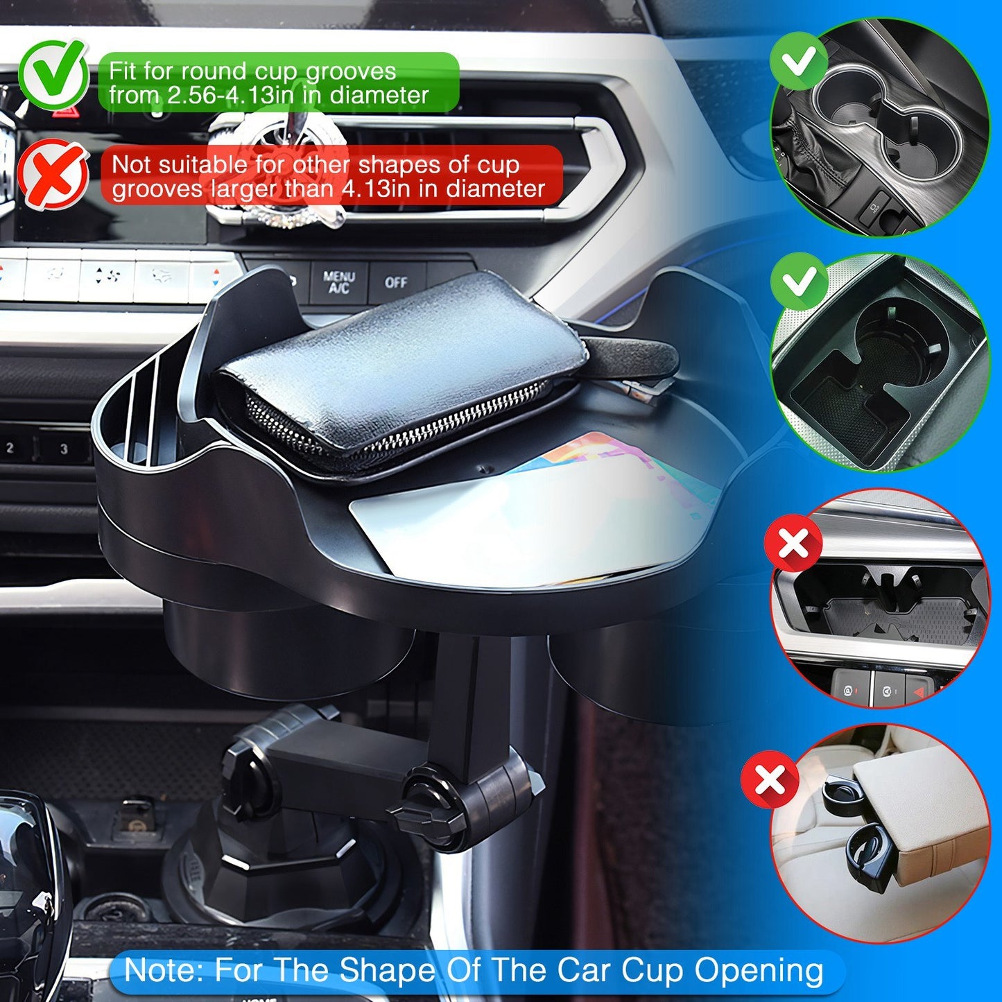 Car Cup Holder Rotating Tray