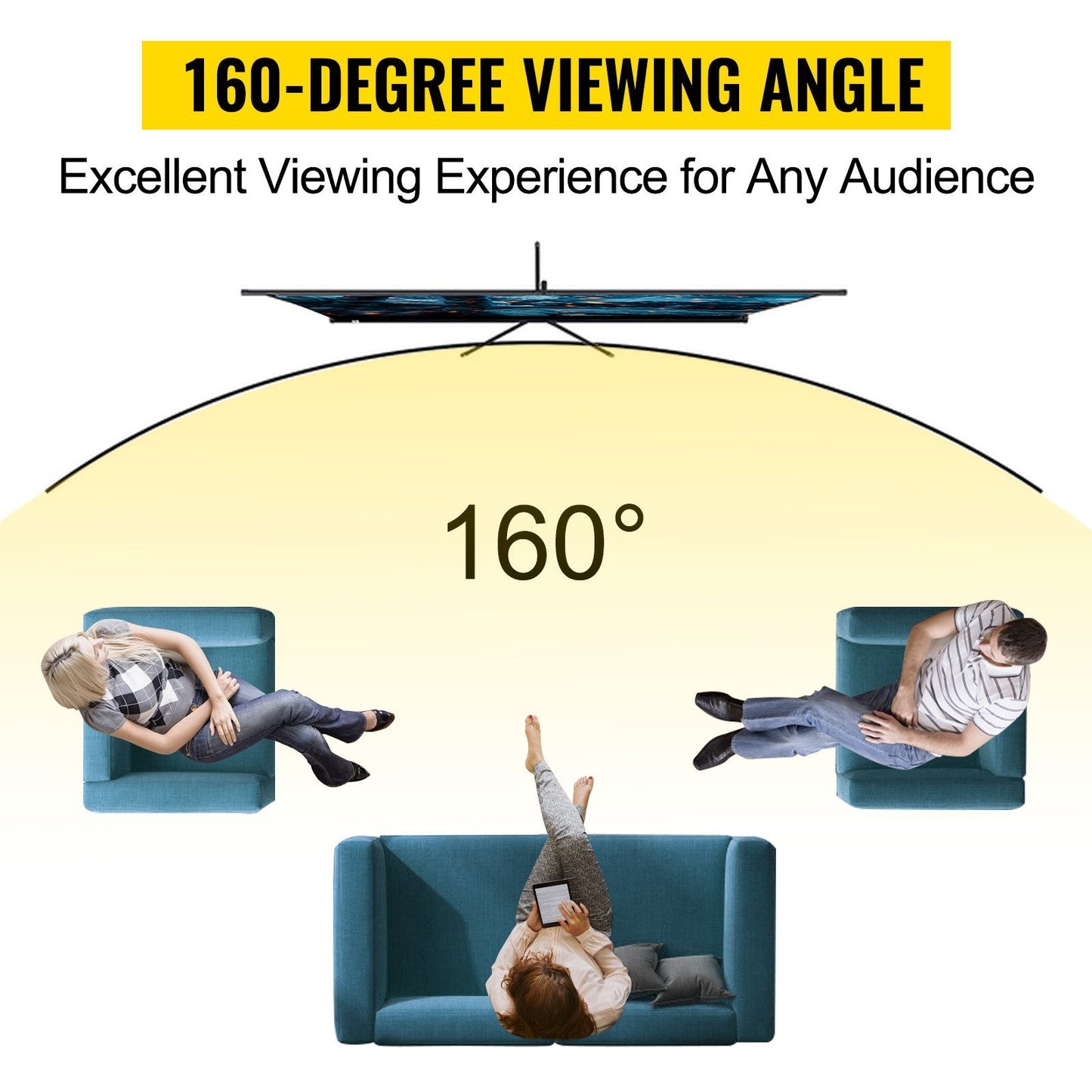 100inch Projector Screen with Tripod Stand