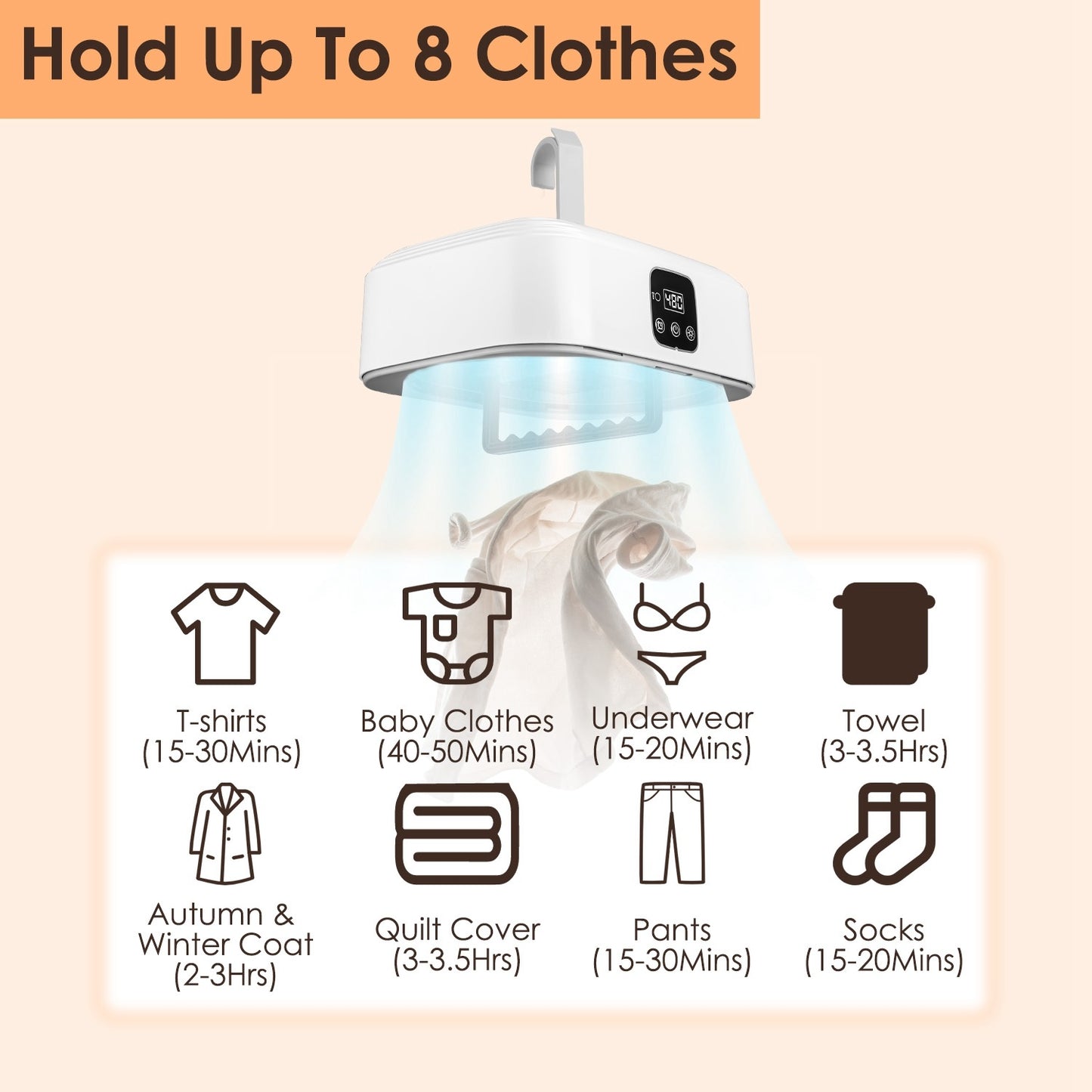 Portable Mini Clothes Dryer with Timer UV Sterilization