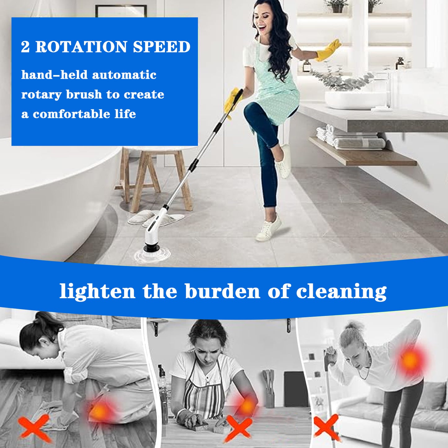 10 in 1 Electric Cordless Spin Scrubber
