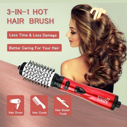 2-in-1 Electric Rotating Curling Comb/Dryer