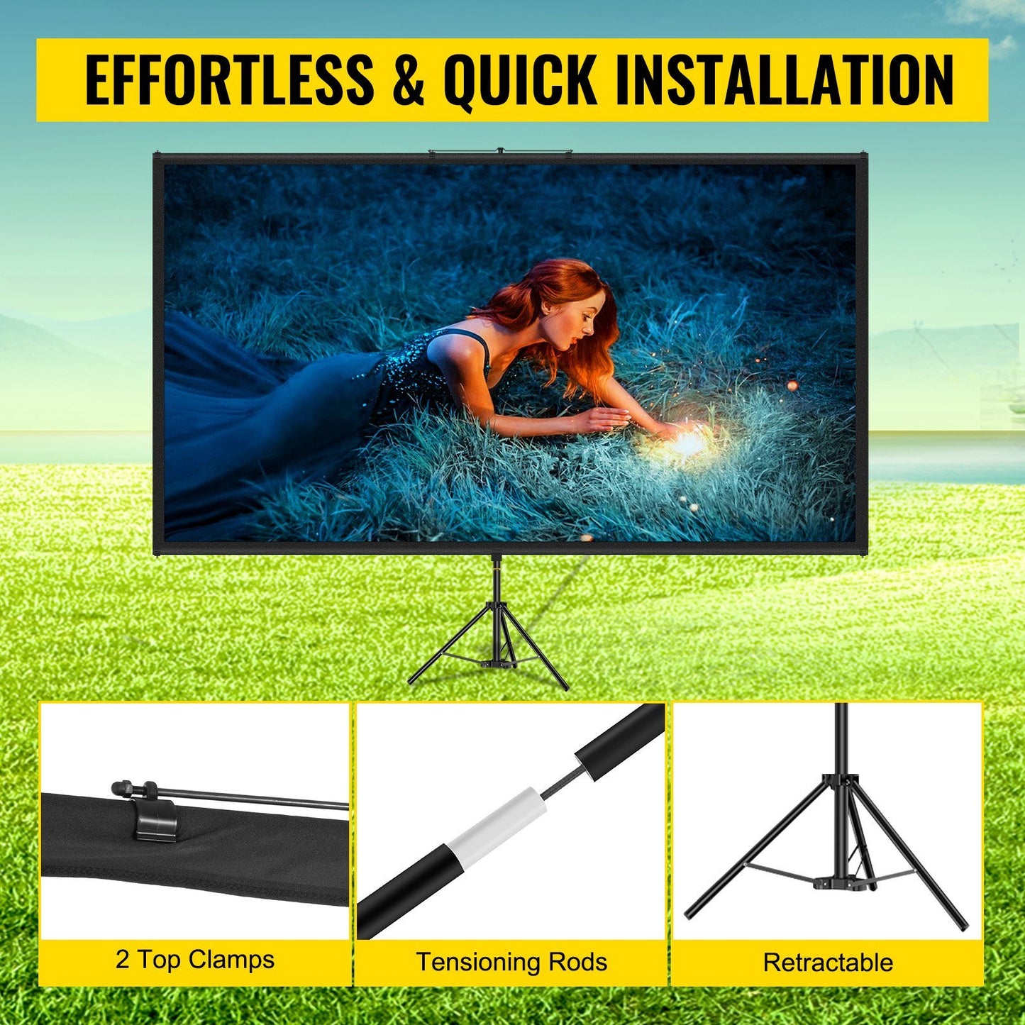 100inch Projector Screen with Tripod Stand