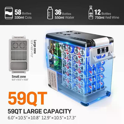 Car/RV Refrigerator, 55Liter(59qt)