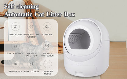 Smart Cat Litter Box w/ Automatic Scooping and Odor Removal