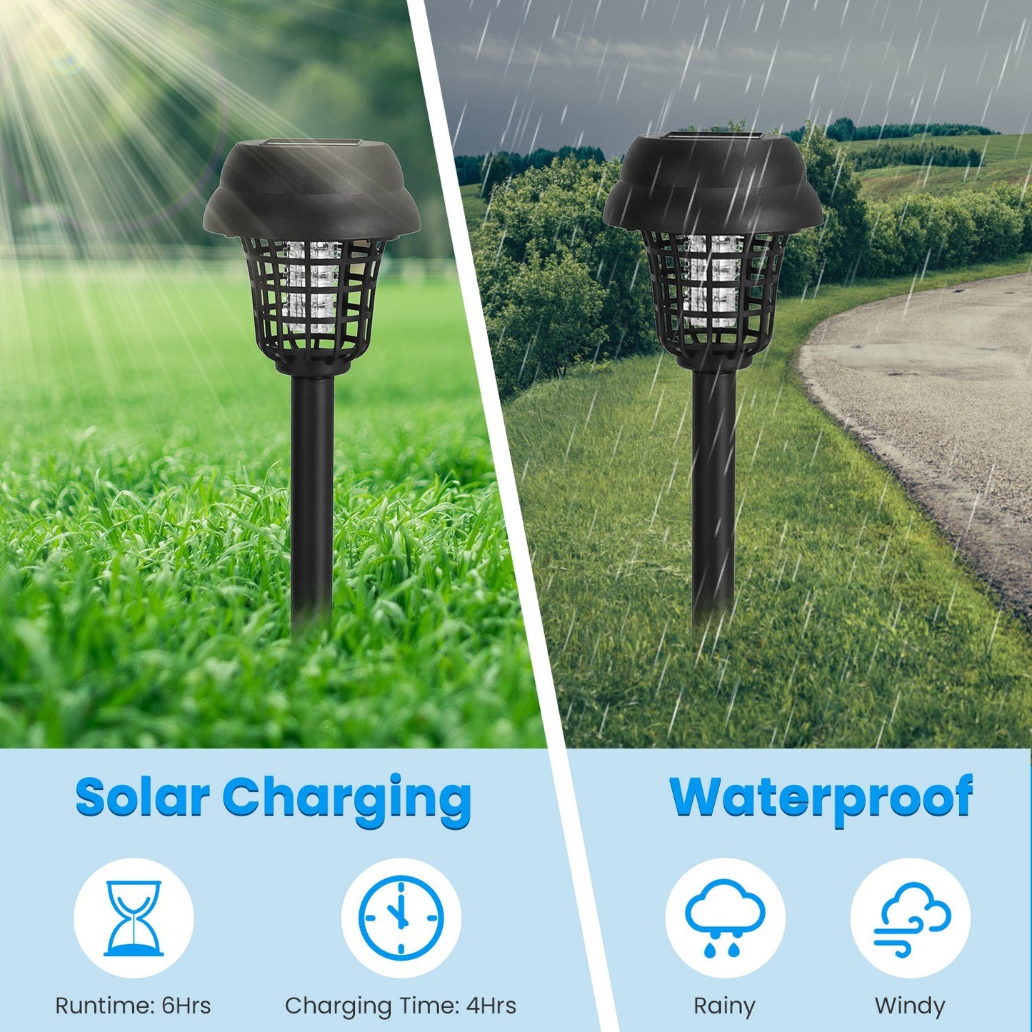 4 Pack Solar Powered Mosquito/Insect Zapper