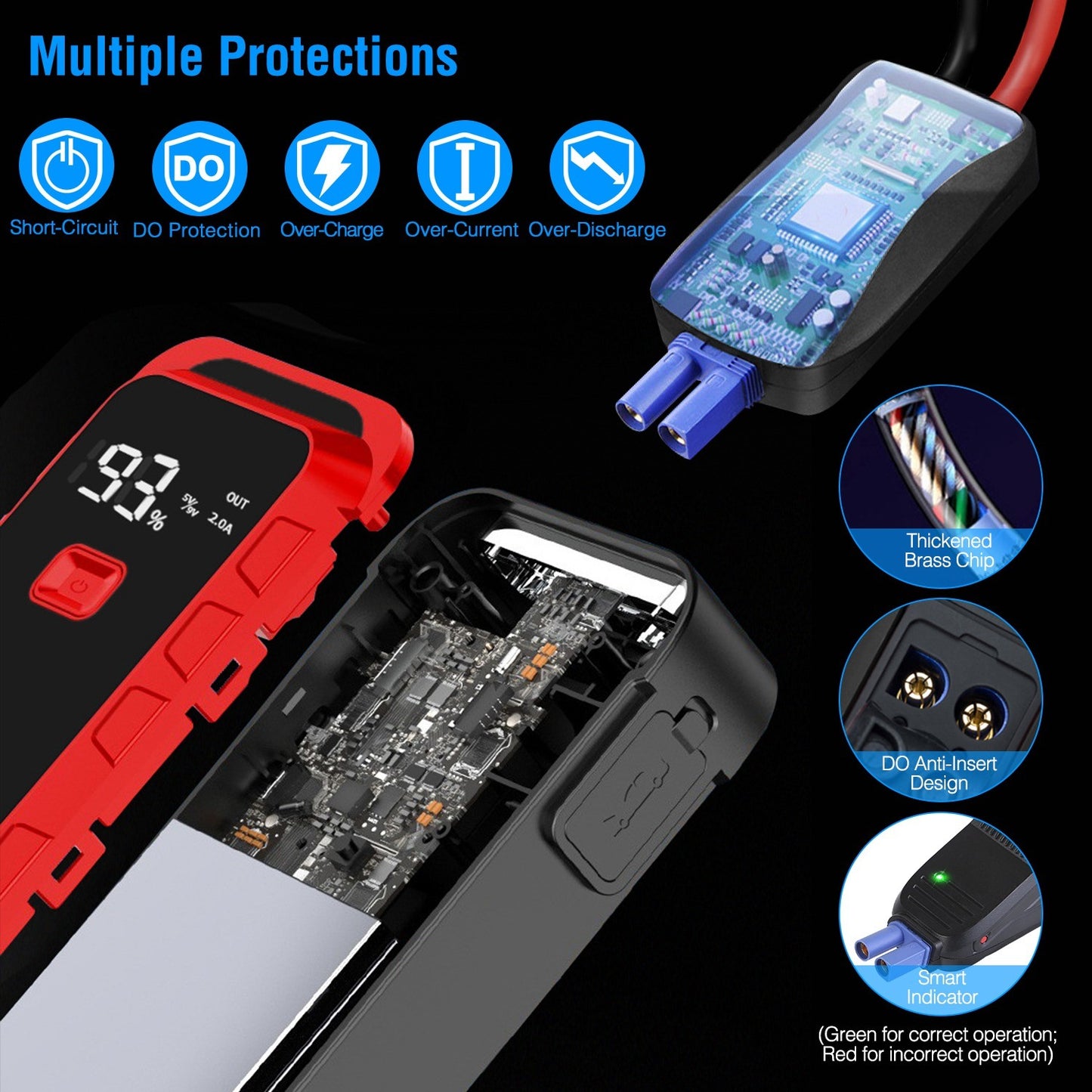 Car Jump Starter Booster w LED Light