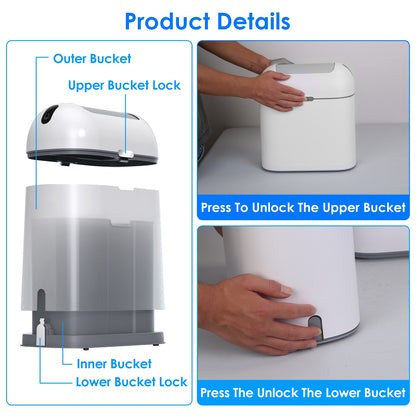 Automatic Touchless Trash Can 2.38Gal/9L
