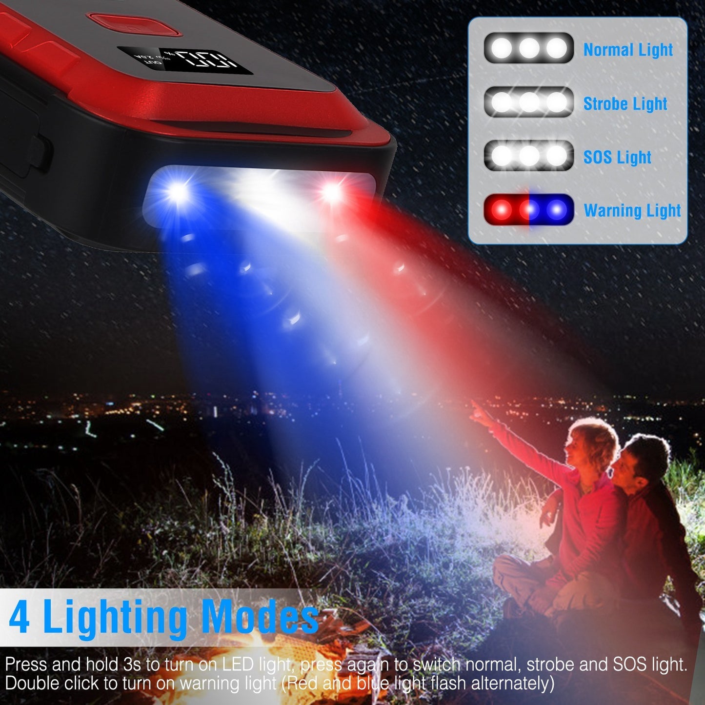 Car Jump Starter Booster w LED Light