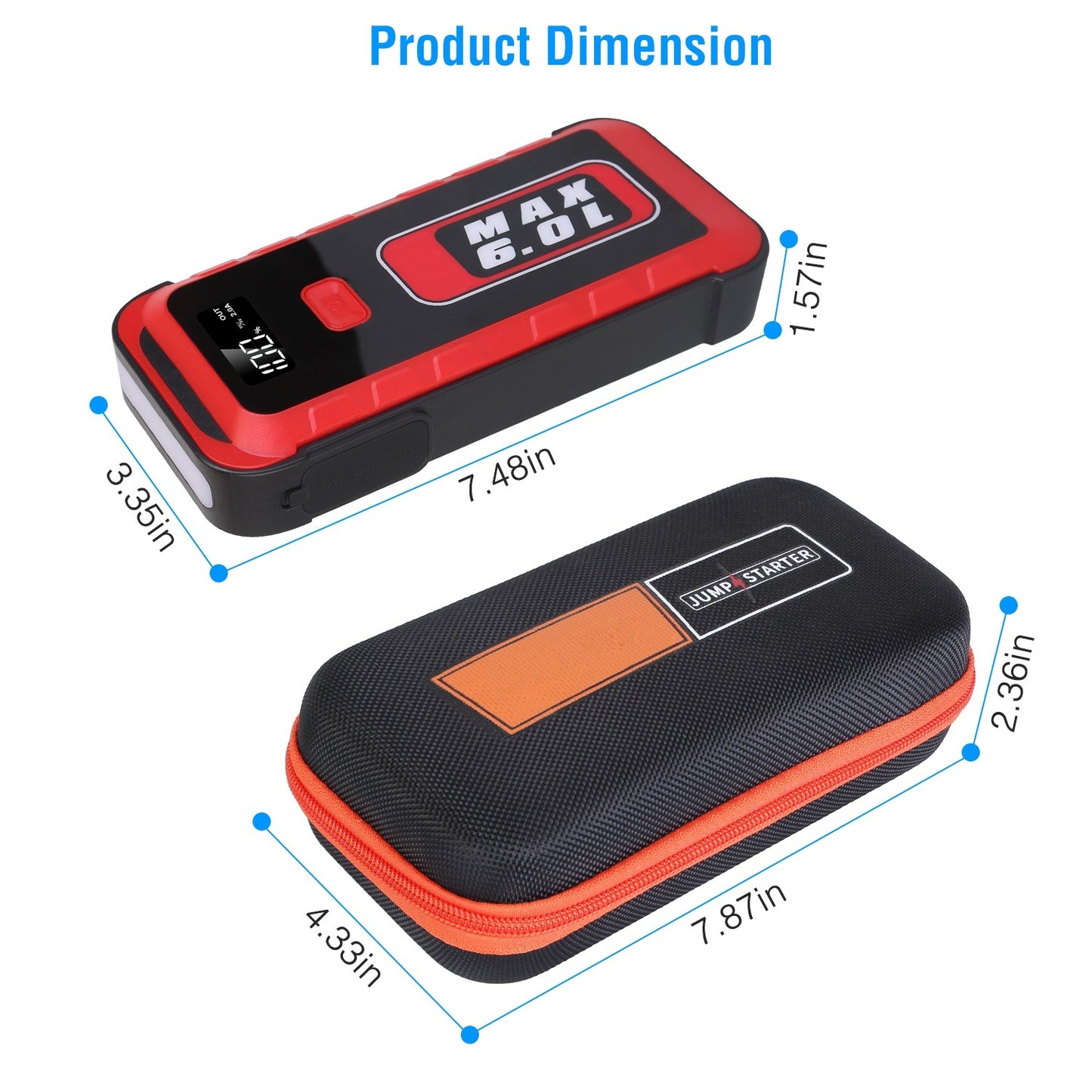 Car Jump Starter Booster w LED Light