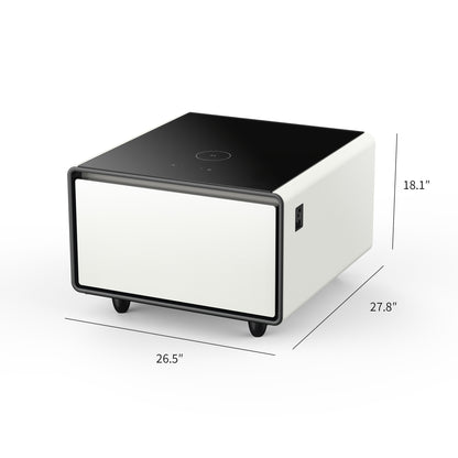 Smart Side Table with Built in Fridge, Wireless charging, Power socket and Human sensor light