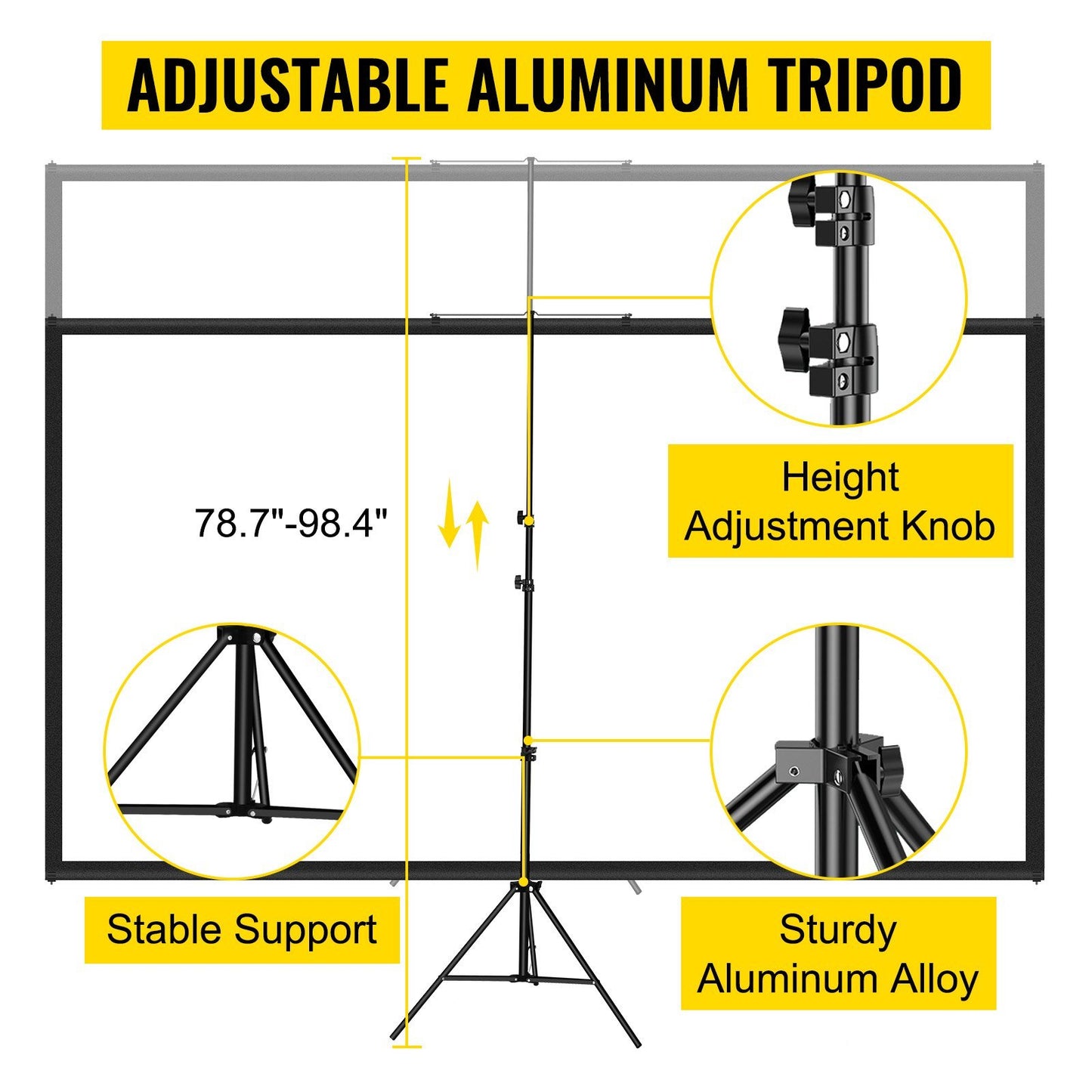 100inch Projector Screen with Tripod Stand